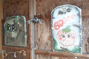 Flower Farmer Scary Signs at Halloween